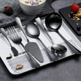 thumbnail image 2 of Ksopiavobs 6-Piece Black Serving Flatware Silverware Set,Stainless Steel Serving Utensil Set,Include Cake Server, Slotted Serving Spoon, Serving Spoon, Cold Meat Fork, Butter Knife, Soup Ladle, 2 of 7