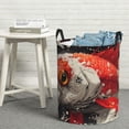thumbnail image 6 of Fotbe Abstract Red Koi Fish Art Pattern Laundry Basket with Handles, Waterproof Large Laundry Hamper, Wash Bag for Corner Dorm, Rolling Laundry Basket with Handles-Medium, 6 of 6