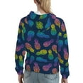 thumbnail image 7 of Picia Retro Bright Pineapple Pattern Casual Women's Hoodie, Hooded Sweatshirt with Kangaroo Pocket, Comfortable Pullover with Eye-catching Drawstrings-Small, 7 of 7