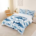 thumbnail image 3 of spefrowx Watercolor Blue Whale Shark Bedding for Kids, Kawaii Ocean Fish Duvet Cover Full, Reversible, 3-Piece, 1 Duvet Cover and 2 Pillowcases, 3 of 6