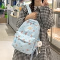 thumbnail image 3 of Mochila Escolar Fresa Japonés Pequeña Y Fresca para Estudiantes Secundaria Mujer () Azul, 3 of 9