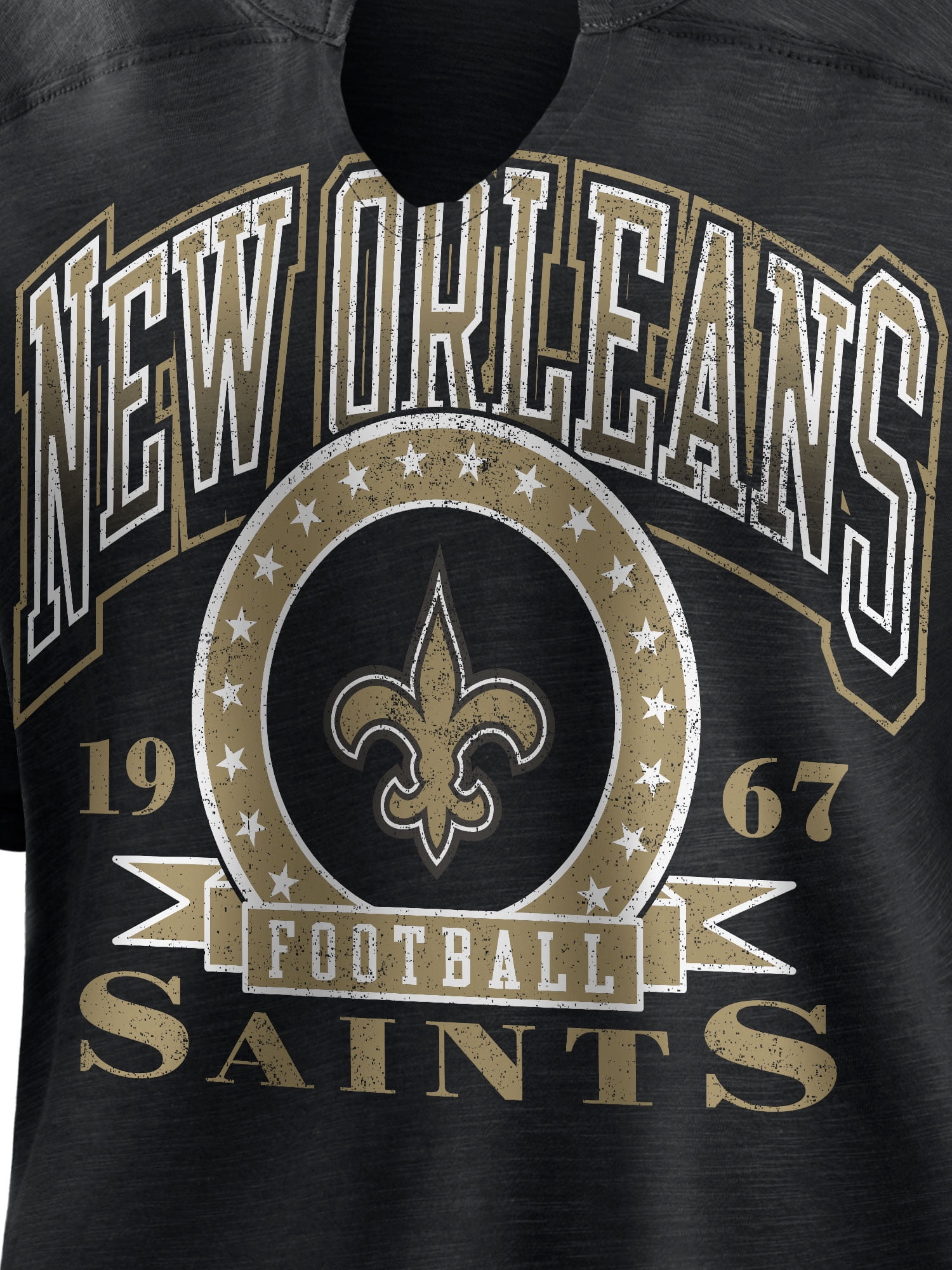 NFL New Orleans Saints Women's Cotton Black Short Sleeve T-Shirt