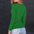 thumbnail image 6 of pstuiky Women Shirts Trendy V-Neck Long Sleeve Fashion Clothing Comfort Loose Fit Solid Color Athletic Shirts Women'S Workout Tops, 6 of 9