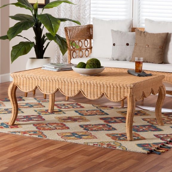 bali & pari Deborah Boho Coffee Table, Light Honey