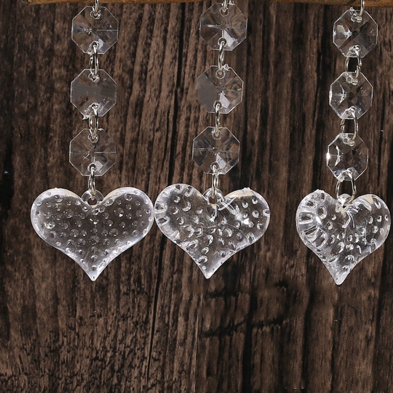 Triple Silver Beaded Hanging Heart Chain