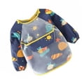 thumbnail image 4 of Baberos para bebés antiincrustantes, impermeables, manguitos elásticos y tirantes ajustables azul oscuro Planet 110 baberos para niños pequeños de 1 a 3 años ANGGREK Babero infantil, 4 of 8