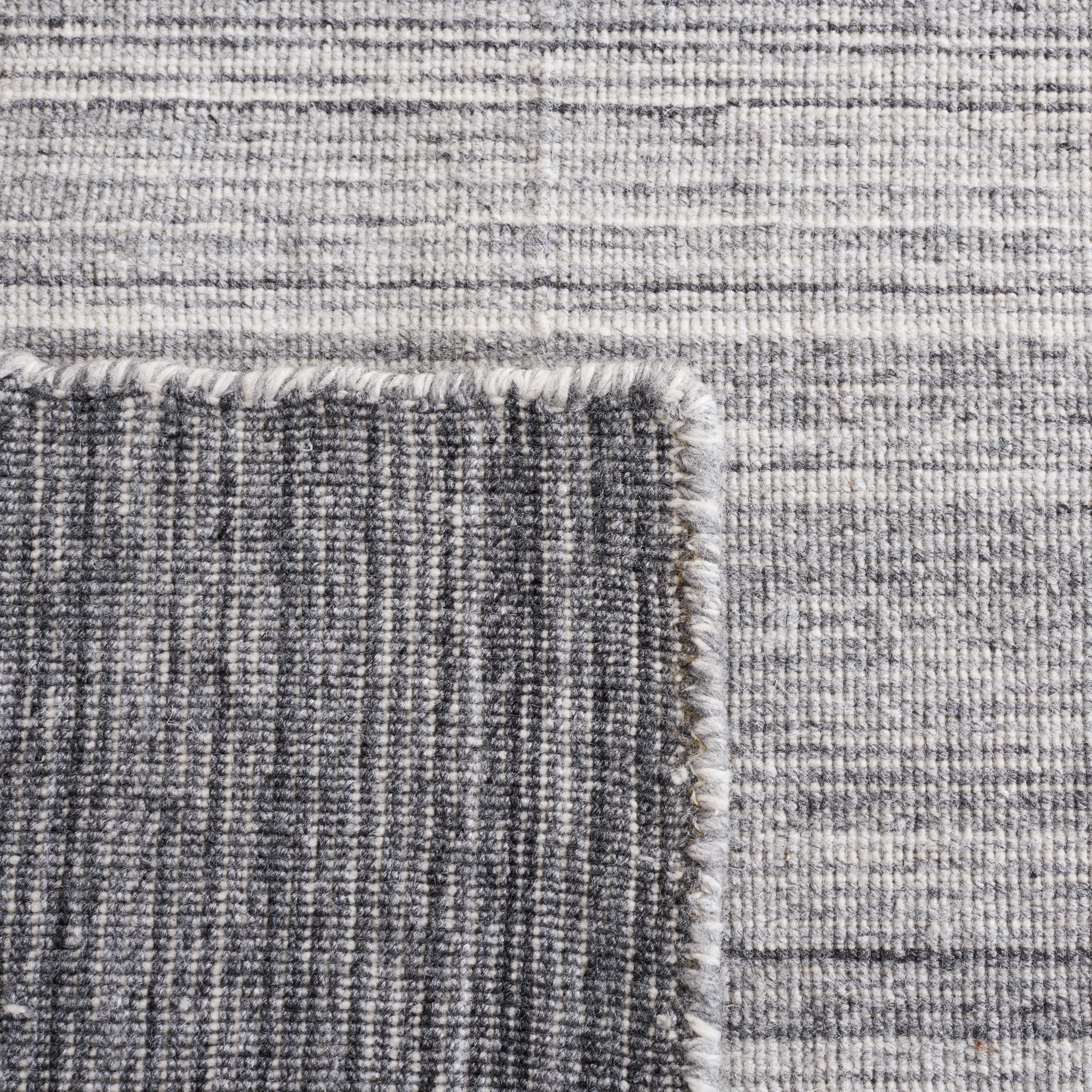 SAFAVIEH Kilim Cayley Striped Polyester Runner Rug, Dark Grey/Ivory, 2'3" x 9'