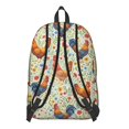 thumbnail image 3 of Rooster and Floral Green Pattern Backpack for School, Cute School Bag with Adjustable Shoulder Straps and Padded Back, 15.7"x11.8"x5.5", 3 of 5