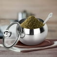 thumbnail image 2 of Hanmir Sugar Bowl with Lid and Spoon 8.1oz Stainless Steel Sugar Pot Sugar Container for Home and Kitchen（Sliver）, 2 of 9