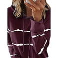thumbnail image 3 of Gvmfive Women Long Sleeve Stripe Hoodies Pullover Loose Tops, 3 of 4
