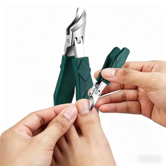 Heavy Duty Stainless Steel Toenail Clippers for Thick Nails, Angled Wide Jaw Nail Clippers with Catcher for Men Women Seniors,B