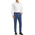 thumbnail image 2 of Lars Amadeus Men's Dress Plaid Slim Fit Flat Front Prom Checked Trousers, 2 of 6