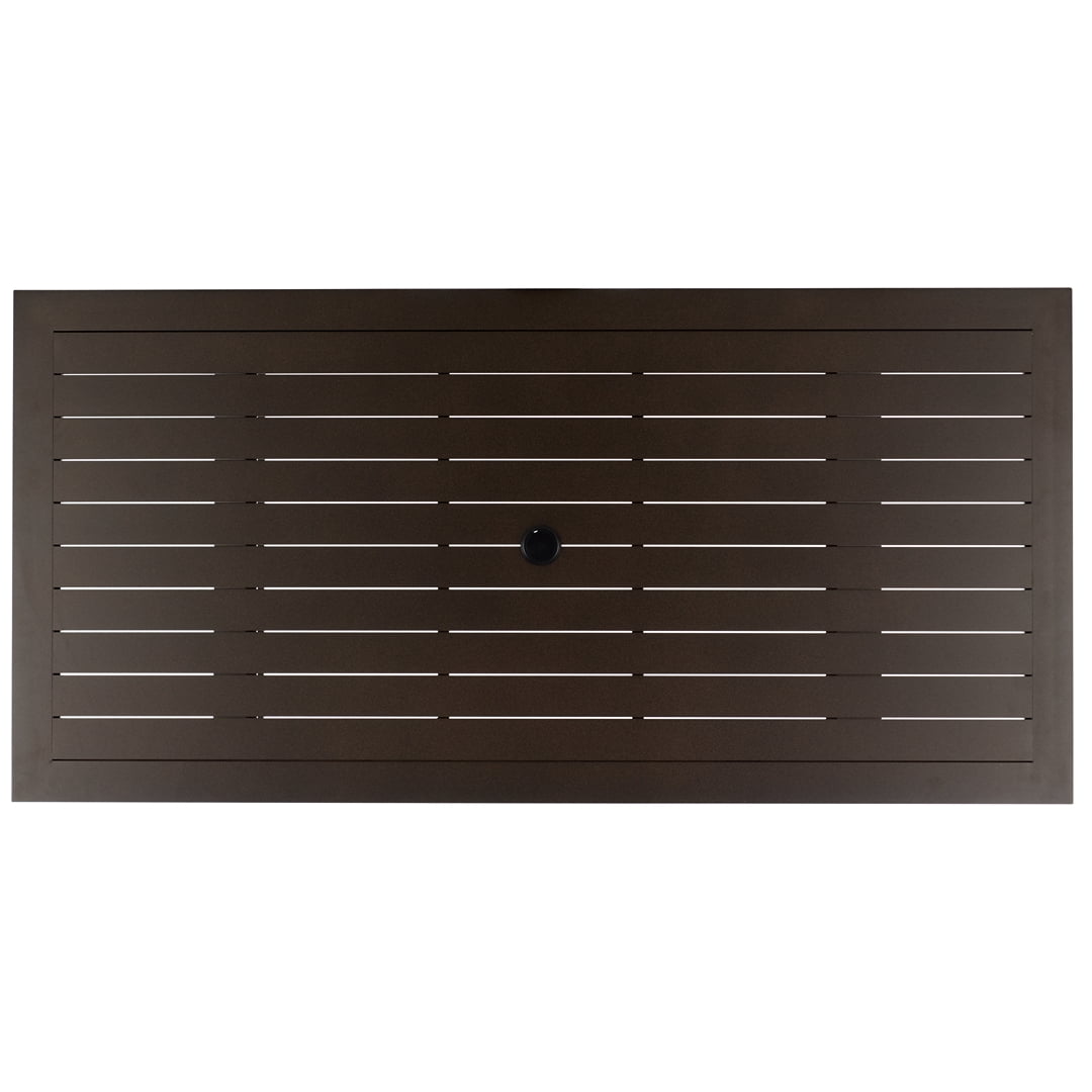 Safavieh Fash Modern Aluminum Sleg Leg Outdoor Dining Table, Brown