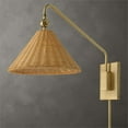 thumbnail image 2 of Uttermost Phuvinh 1-Light Steel & Rattan Sconce in Natural/Antique Brass, 2 of 9