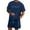 Dark Blue, variant on Mens 2025 Summer 2 Piece Outfits Matching Shirt and Shorts Set Hawaiian Matching Set Comfy and Soft Vacation Pajamas Set (Beige,L)