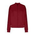 thumbnail image 6 of Women's Zip Up Cropped Jackets Casual Loose Stand Collar Lightweight Short Outwear, 6 of 9