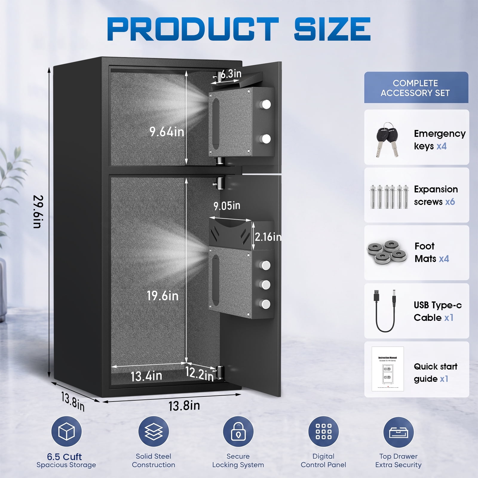 Kavey 6.5 Cu ft Extra Large Home Safe Box Fireproof, Bangladesh | Ubuy