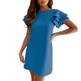 thumbnail image 1 of adviicd Robe Maxi pour Femmes Vacances à la Plage Robe d'Été 2024 Décontractée Col en V Sans Manches Mode Ample Robe de Plage Robe d'Été Bleue,TG, 1 of 5