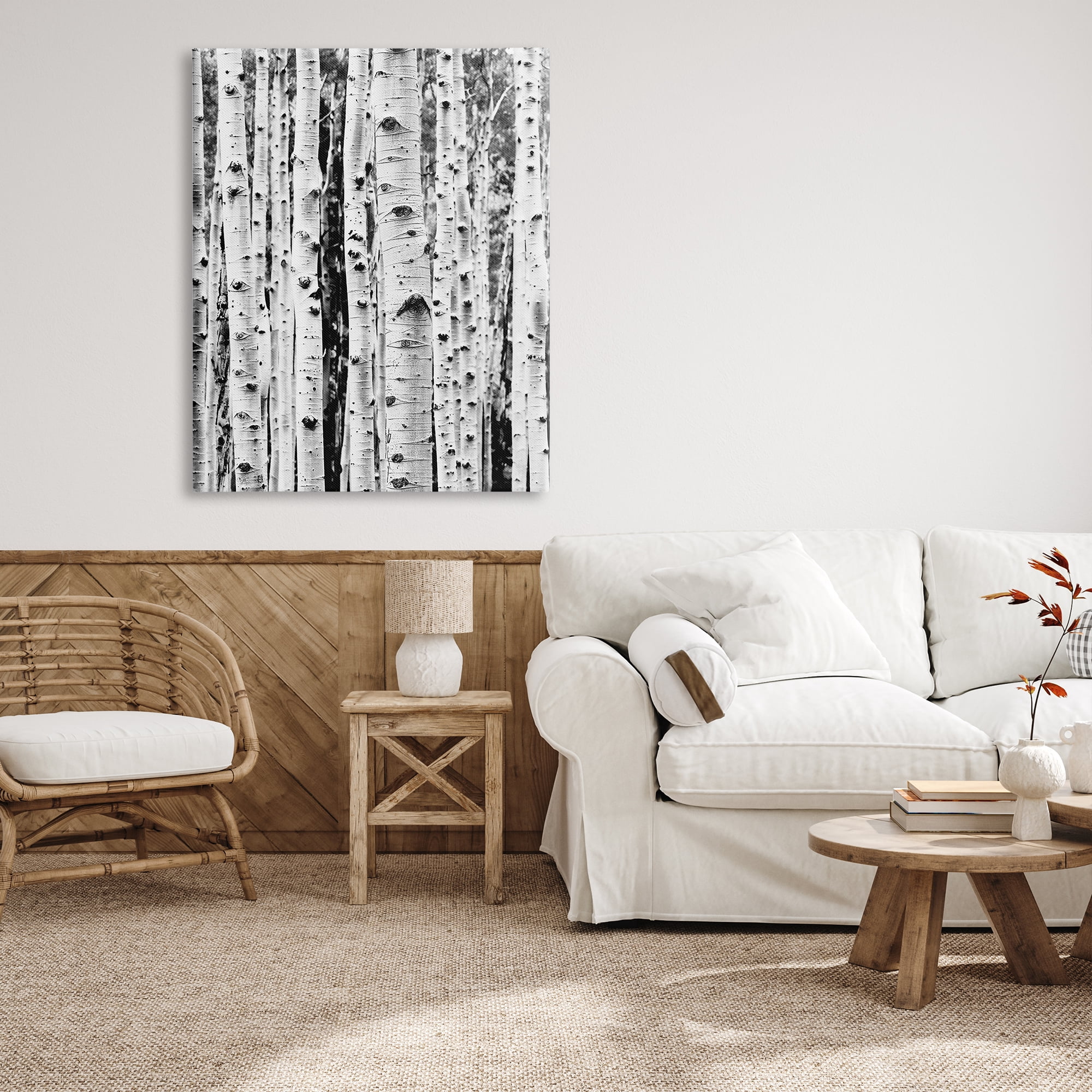 Stupell Industries Birch Trees Forest Nature Photography Gallery Wrapped Canvas Print Wall Art, 36 x 48