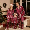 thumbnail image 5 of Family Christmas Pajamas Matching Sets Silk Casual Matching Set for Family, 5 of 6