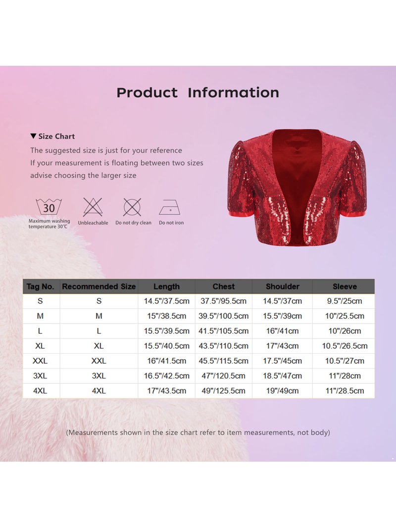 Zaldita Women's Sequin Jacket Evening Shrugs Short Sleeve Open Front  Cropped Bolero for Formal Dresses Gold 4XL - Walmart.com