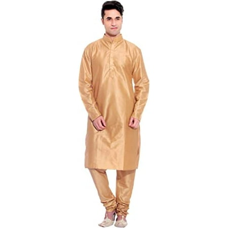 

Royal Men s Solid Silk Blend Kurta & Churidaar Set