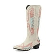 thumbnail image 2 of UngA Womens Boots Mid Calf Cowboy Boots for Women Mid Calf Fashion Cowgirl Boots Beige,7, 2 of 7