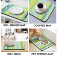 thumbnail image 4 of Washable Rubber Boho Floral Patchwork Dish Drying Mats for Kitchen Counter Home Large Coffee Bar Pad Accessories and Decor for Utensils Stemware 23.5''x15.5'', 4 of 7