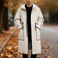 thumbnail image 2 of Daznico Jackets for Men,Men's Mid Length Trench Coat with Hood Casual Outerwear,Mens Winter Coats,Size:XXL, 2 of 5