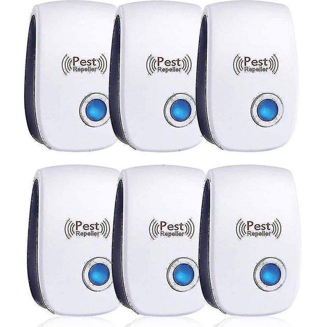Repelente ultrasónico Cisea, paquete de 6 repelente ultrasónico para ratones y ratas, eficaz contra ratones, ratas, moscas, mosquitos, plagas, arañas y cucarachas
