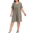 thumbnail image 5 of Cueply Women's Plus Size Nightgown Short Sleeve Sleepshirt Crewneck Nightshirt Nightdress 1X-4X, 5 of 7