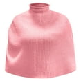 thumbnail image 1 of Aocisk Femme Automne Hiver Décontracté Tricoté Col Roulé Cape Châle Manteau Rose P, 1 of 3