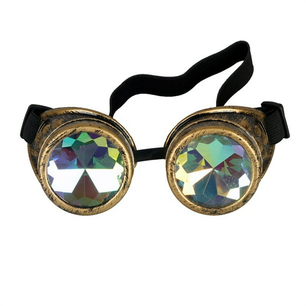 C.F.GOGGLE Kaleidoscope Steampunk Glasses Goggles with Rainbow Crystal