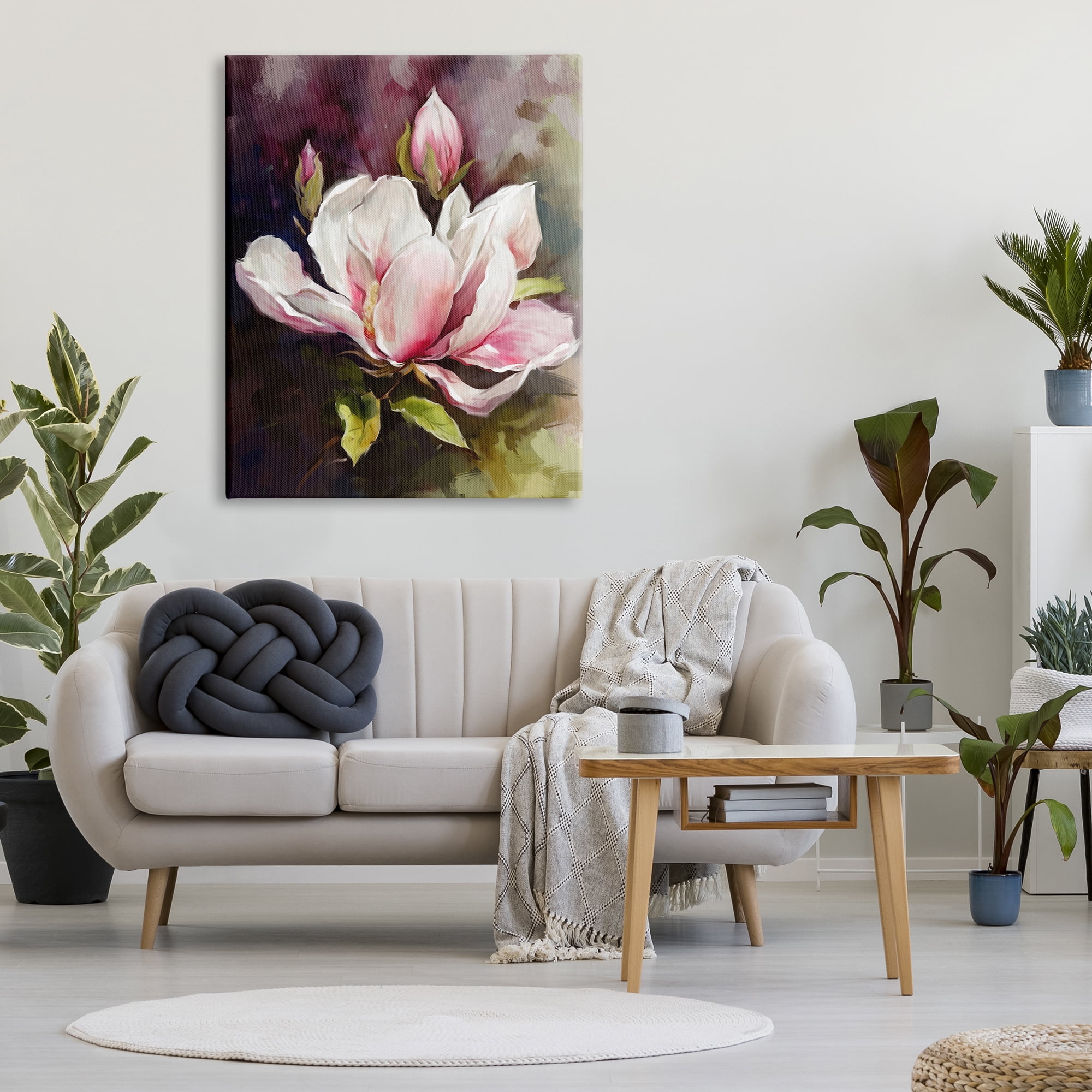 Stupell Industries Budding Pink Lilies Botanical & Floral Painting Gallery Wrapped Canvas Print Wall Art, 36 x 48