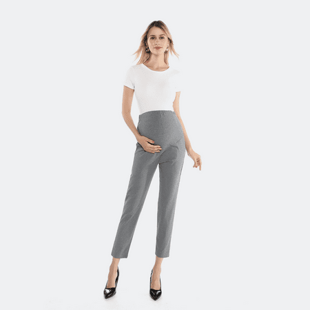 

Maternity Pants Comfortable Stretch Over-Bump Women Pregnancy Casual Capris for Work