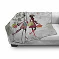thumbnail image 3 of Teen Room Soft Flannel Fleece Blanket, Retro Fashion Women Shopping in City Streets Beauty Butterfly Urban Life Graphic, Cozy Plush for Indoor and Outdoor Use, 50" x 60", Multicolor, by Ambesonne, 3 of 6