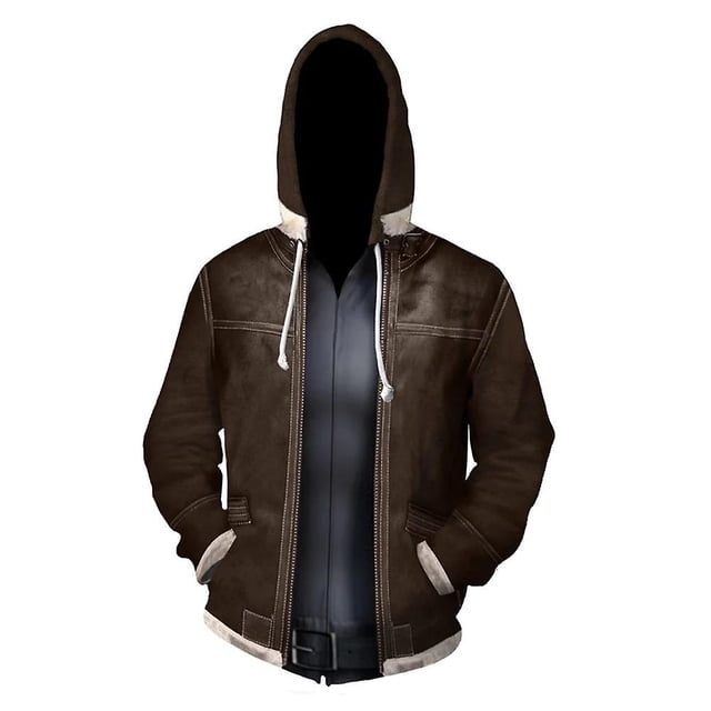 Sudadera con capucha de Cosdaddy Leon Scott Kennedy para hombre y adulto, Sudadera con capucha con estampado 3d y cremallera, para Halloween y Carnaval, novedad de 2023