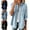Sky Blue, variant on Womens Fringe Denim Jacket with Chest Pockets,Long Sleeve Loose Fit Button-Front Casual Jean Coat Dark Blue Size M
