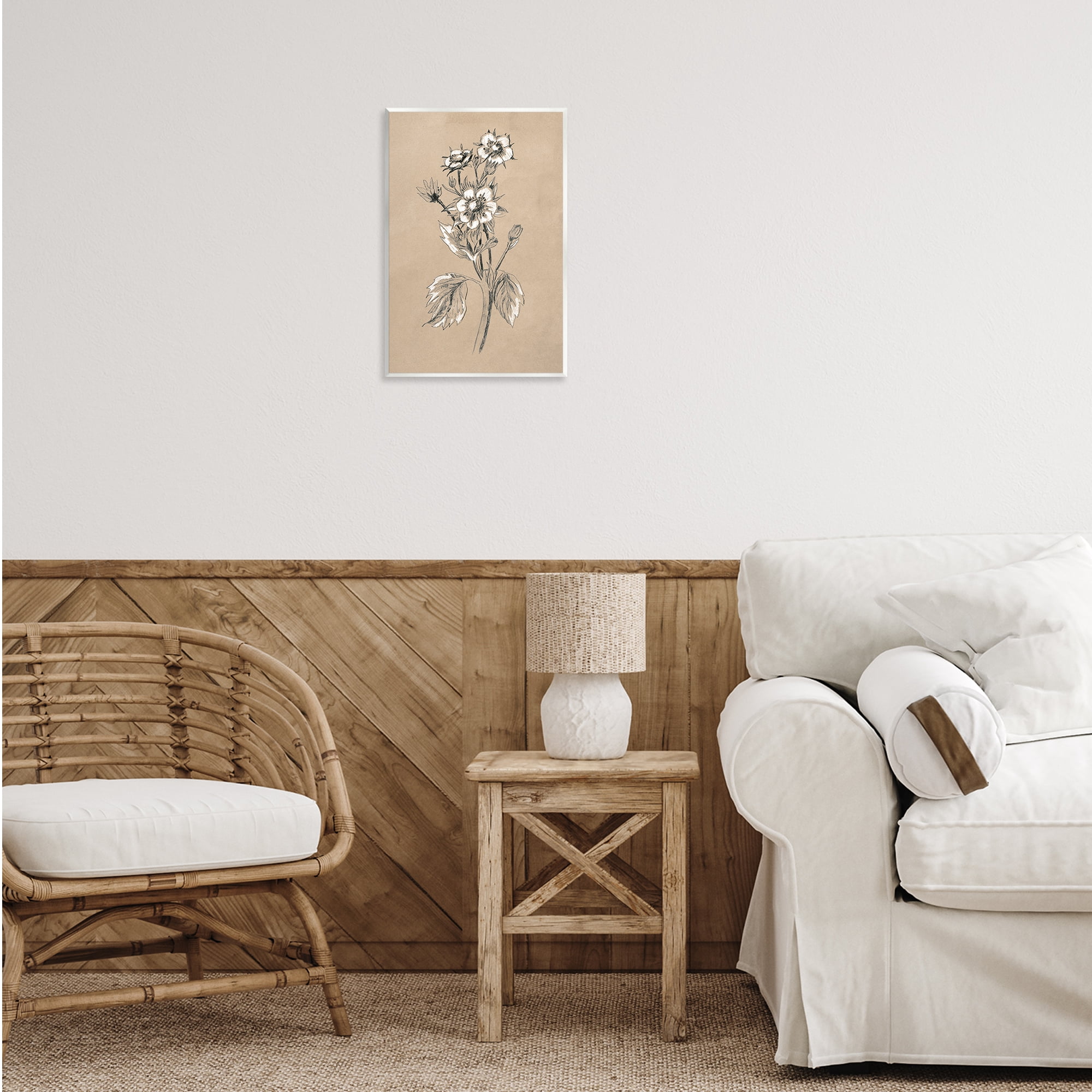Stupell Industries Apple Blossom Drawing Botanical & Floral Drawing Unframed Art Print Wall Art, 13 x 19