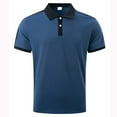 thumbnail image 2 of JSKUMAR Men's Polos Shirt Short Sleeve Casual Collared Summer Work Moisture Wicking Golf T-Shirt Tennis Golf Tops Navy,M, 2 of 5