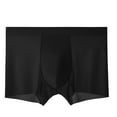 thumbnail image 2 of Jinhomg Mens Ice Silk Boxers Ultra Thin Comfy Elastic Waistband Underwear Lightweight Breathable Mid Waist Underpants Daily Wear Sales Today Clearance Women Black XXXXL, 2 of 3