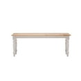 thumbnail image 3 of Pemberly Row Rubberwood Farmhouse Dining Bench with Turned Legs White Natural, 3 of 7