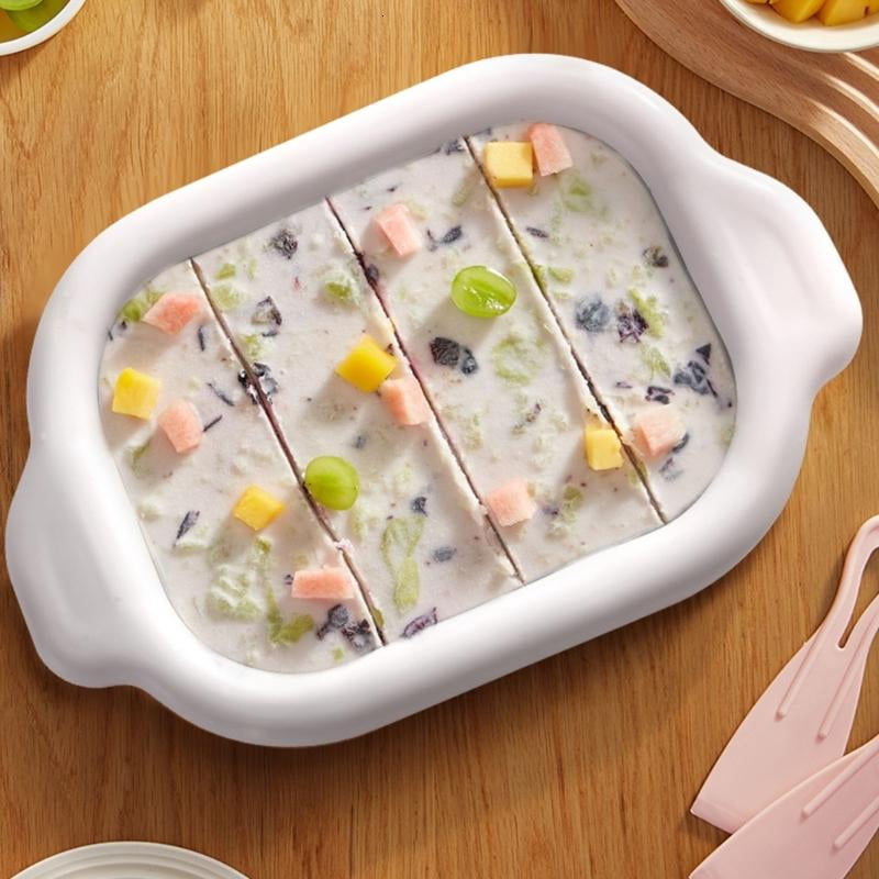 CEORPER Ice Cream Maker Metal Summer with 2 Spatulas Cold Pan Plate for Sorbet