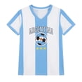 thumbnail image 2 of Womens Soccer Shirt Argentina Cropped Slim Tops Short Sleeve Graphic Football Tee T Shirt for Game Day Fan Casual Tops TeeL, 2 of 4
