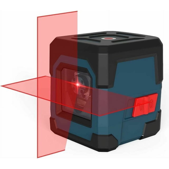 Nivel láser, autonivelante, láser cruzado a prueba de golpes, línea láser roja giratoria horizontal y vertical
