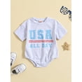thumbnail image 2 of 4th of July Baby Girl Boy Outfits USA Short Sleeve Bubble Romper Newborn Independence Day Summer Clothes, 2 of 9