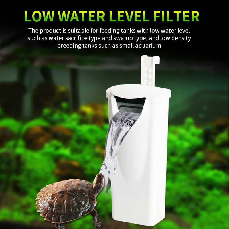 Waterfall Aquarium Turtle Fish Tank Oxygen Pump Built-In Low Water Level Filter 