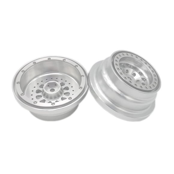VITAVON & VOTACH alumium beadlock wheel silver rim+ring For UDR Traxxas Unlimited Desert Racer 1:7#8473 2pcs