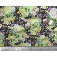 thumbnail image 2 of Soimoi Green Poly Georgette Fabric Insect,Skull & Flower Print Sewing Fabric BTY 52 Inch Wide, 2 of 3