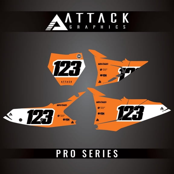 Attack Graphics Pro Series Number Plate Backgrounds for KTM 150 SX (Fuel Injected) 2025